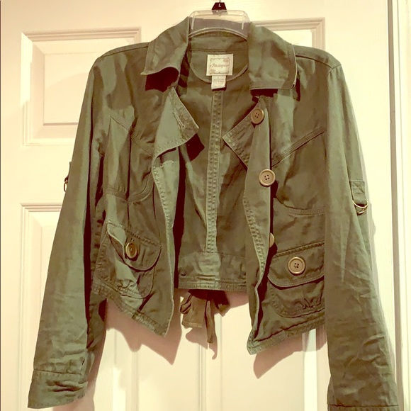 Army Green Casual Jacket - Picture 1 of 5